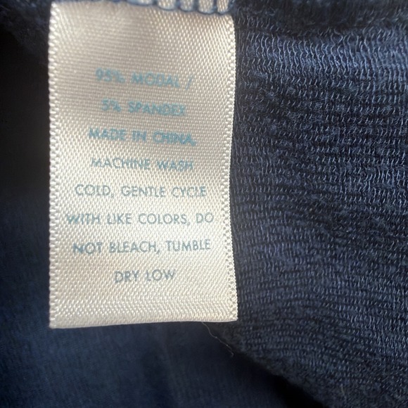 Lake Pajama Set Navy Blue Modal Loungewear Long Sleeve Top Pants Women M - Picture 6 of 15